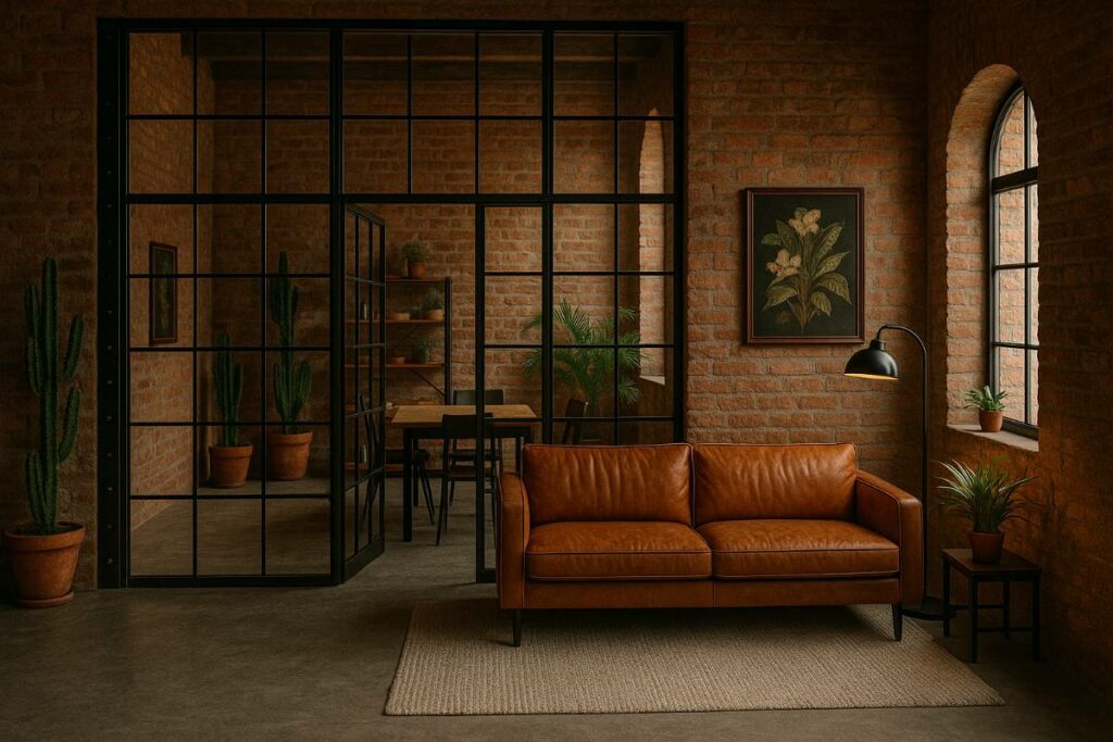 verriere d'interieur avec croisillons esprit loft
